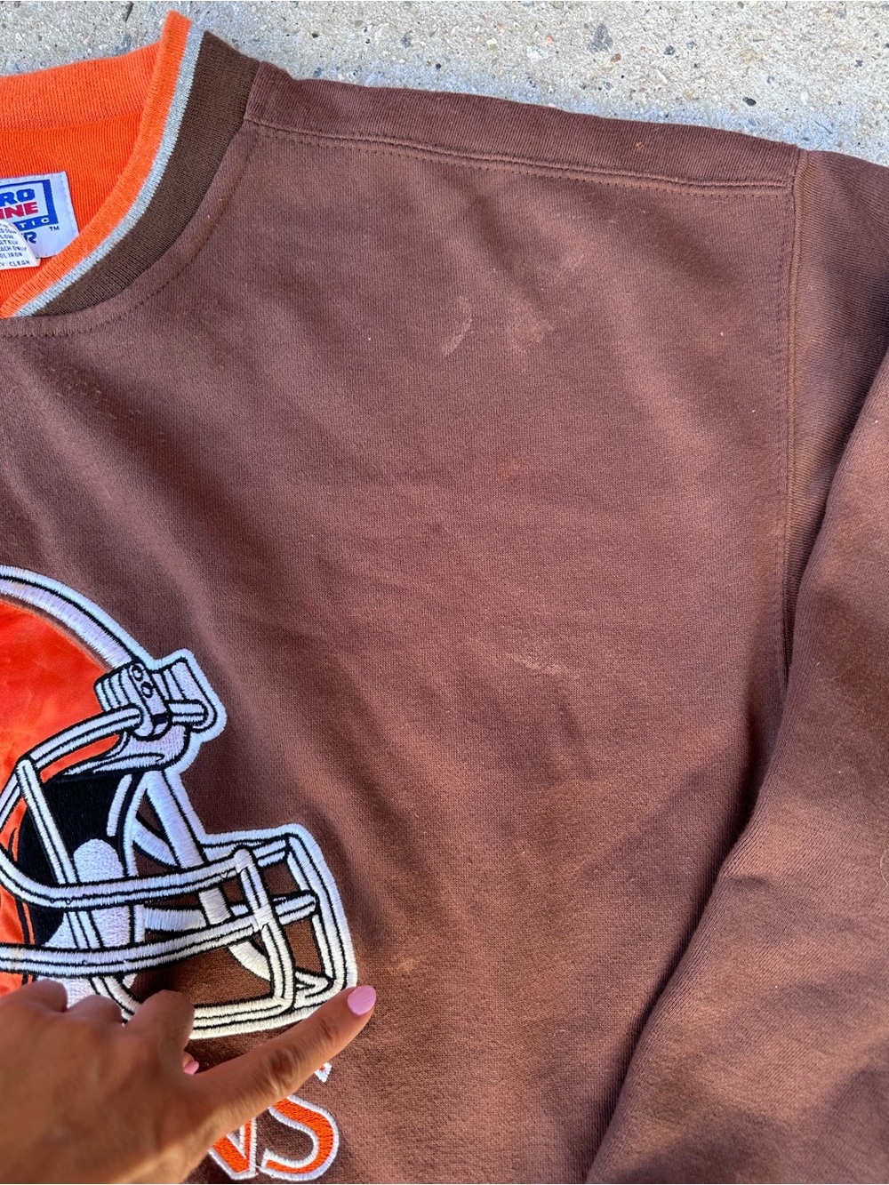 Vintage 90s Starter Pro Line Cleveland Browns Sweatshirt Mens XL Crewneck Brown - Picture 7 of 12